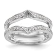 thumbnail image 1 of 14K White Gold Ring Band Wedding Diamond Round Guard, 1 of 7