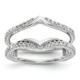 thumbnail image 1 of 14K White Gold Ring Band Wedding Diamond Round Guard, 1 of 7
