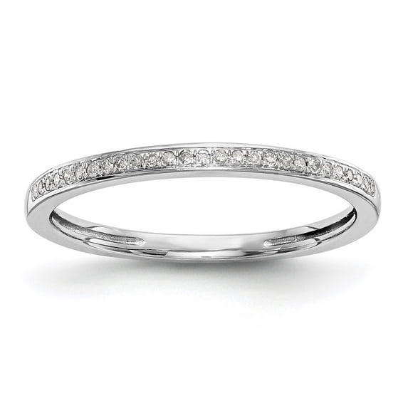 14K White Gold Ring Band Wedding Diamond Round Set of 2 , Size 7