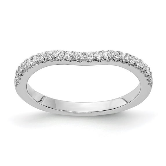 14K White Gold Ring Band Wedding Diamond Round , Size 5