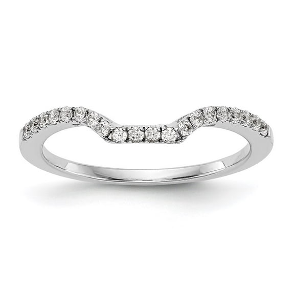 14K White Gold Ring Band Wedding Diamond Round , Size 5