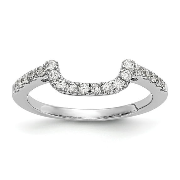 14K White Gold Ring Band Wedding Diamond Round , Size 6