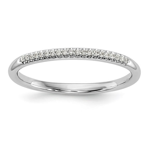 14K White Gold Ring Band Wedding Diamond Round , Size 6
