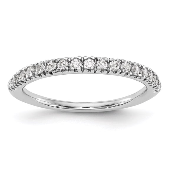 14K White Gold Ring Band Wedding Diamond Round , Size 6