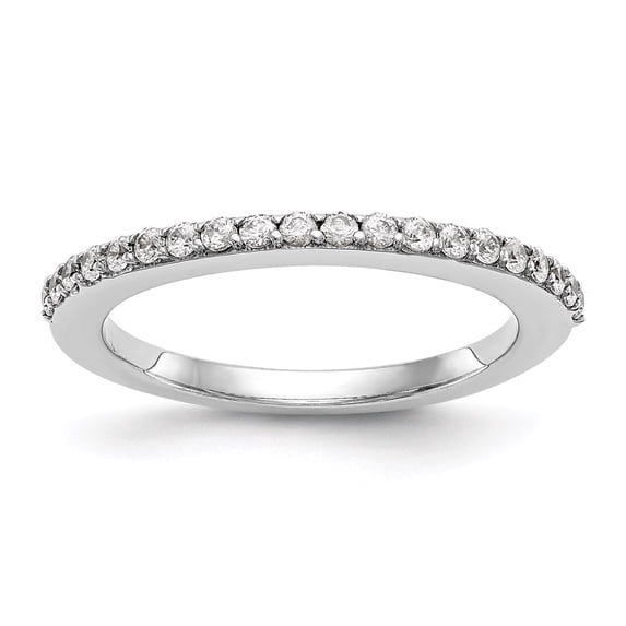 14K White Gold Ring Band Wedding Diamond Round , Size 8