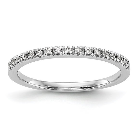 14K White Gold Ring Band Wedding Diamond Round , Size 8