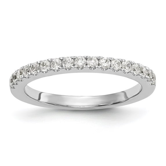 14K White Gold Ring Band Wedding Diamond Round , Size 8