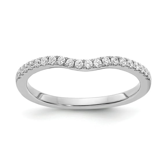 14K White Gold Ring Band Wedding Diamond Round , Size 9