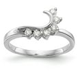 thumbnail image 1 of 14K White Gold Ring Band Wedding Diamond Round Wrap, Size 9, 1 of 4