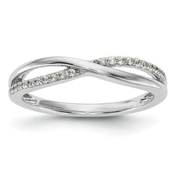 14K White Gold Ring Band Wedding Diamond Round