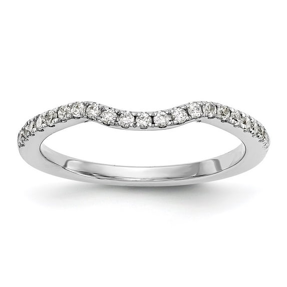 14K White Gold Ring Band Wedding Diamond Round