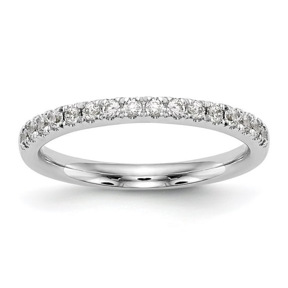 14K White Gold Ring Band Wedding Diamond Round