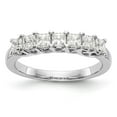thumbnail image 1 of 14K White Gold Ring Band Wedding Diamond Square 7-Stone , Size 5, 1 of 6