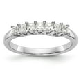 thumbnail image 1 of 14K White Gold Ring Band Wedding Diamond Square 7-Stone , Size 8, 1 of 6