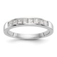 thumbnail image 1 of 14K White Gold Ring Band Wedding Diamond Square , Size 8, 1 of 7