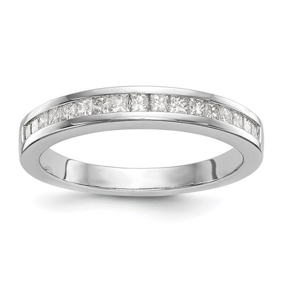 14K White Gold Ring Band Wedding Diamond Square