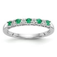 thumbnail image 1 of 14K White Gold Ring Band Wedding Emerald Round Green Diamond, 1 of 7
