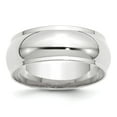 thumbnail image 1 of 14K White Gold Ring Band Wedding Ridged Standard Half Round, 1 of 3