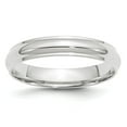thumbnail image 1 of 14K White Gold Ring Band Wedding Ridged Standard Half Round, 1 of 3
