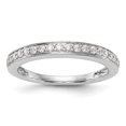 thumbnail image 1 of 14K White Gold Ring Band Wedding Rounded Diamond Round, Size 8, 1 of 7