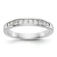 thumbnail image 1 of 14K White Gold Ring Band Wedding Rounded Diamond Square, Size 8, 1 of 7