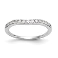 thumbnail image 1 of 14K White Gold Ring Band Wedding Rounded Standard Half Round Diamond, Size 6, 1 of 7