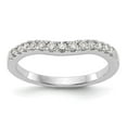 thumbnail image 1 of 14K White Gold Ring Band Wedding Rounded Standard Round Diamond, Size 5, 1 of 7
