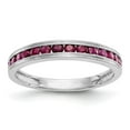 thumbnail image 1 of 14K White Gold Ring Band Wedding Ruby Round Red, 1 of 7