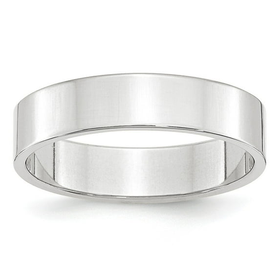 14K White Gold Ring Band Wedding Standard Flat 5mm LTW Size 11