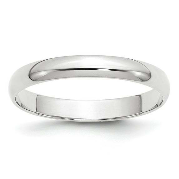 14K White Gold Ring Band Wedding Standard Half Round