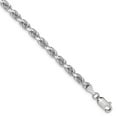 thumbnail image 1 of 14K White Gold Rope chain Diamond-cut 7 in 4 mm 4mm diamond-cut Quadruple, 1 of 4