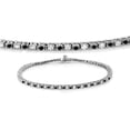 thumbnail image 1 of 14K White Gold Round Cut Real Black And White Diamond Ladies Tennis Bracelet, 1 of 1