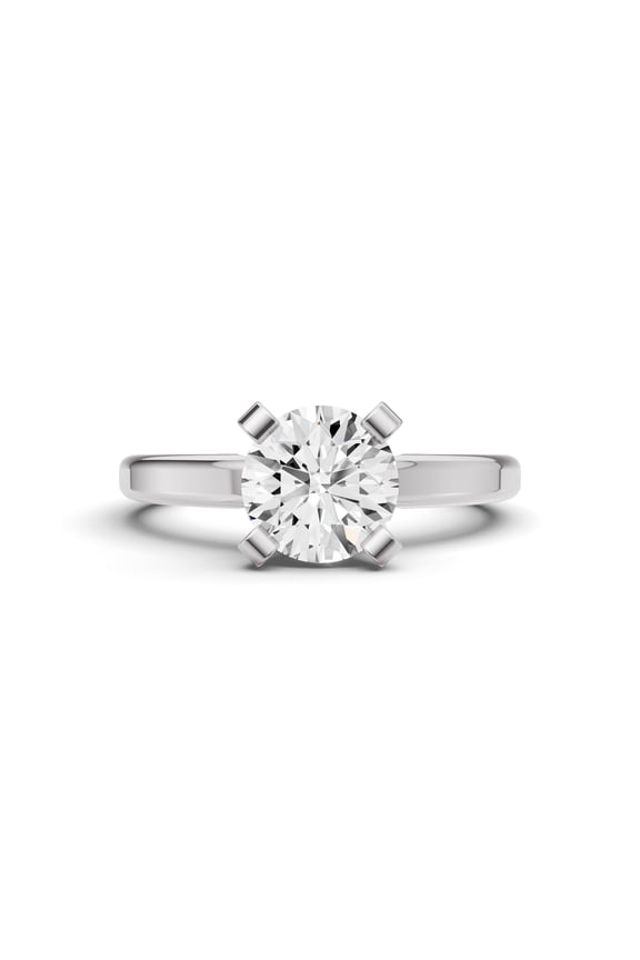 14K White Gold Round Cut Solitaire Diamond Engagement Ring VS1-VS2 Clarity E-F Color for Women, 5 Carat, Size-5