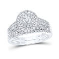 thumbnail image 1 of 14K White Gold Round Dia. Bridal Wedding Band Set 1ct, Women's Sz: 5-10, 1 of 1