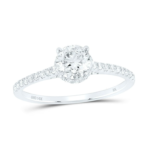 14K White Gold Round Dia. Solitaire Bridal Wedding Engagement Ring 1ctw, Women's Size: 5-10