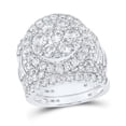 thumbnail image 1 of 14K White Gold Round Diamond Cluster Bridal Nicoles Dream Collection Wedding Ring Set 4.9cttw, 1 of 1