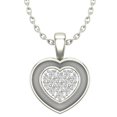 thumbnail image 1 of 14K White Gold Round Diamond Heart Pendant with Sterling Silver Chain Necklace (1/8 cttw, I-J Color, I2-I3 Clarity), 18", 1 of 4