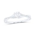 thumbnail image 1 of 14K White Gold Round Diamond Solitaire Bridal Wedding Engagement Ring 3/8 Cttw, Womens Size: 5-10, 1 of 1
