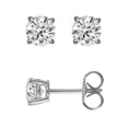 thumbnail image 1 of Jewelstop 14K White Gold Polished Finish .10ct I-J/I1 Round Diamond Stud Earring with Push Back Clasp, 1 of 5