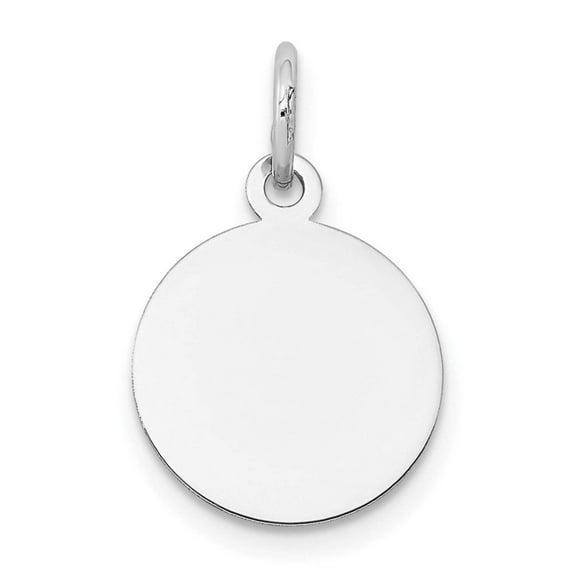 14K White Gold Plain .018 Gauge Round Engravable 12mm Disc Charm XWM593/18