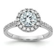 thumbnail image 1 of 14K White Gold Round Halo Engagement Ring Moissanite Size 8.5 (2.99 cttw.), 1 of 8