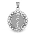 thumbnail image 1 of 14K White Gold Round Medical Pendant - 1 Inch x 1 Inch, 1 of 2