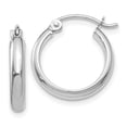 thumbnail image 1 of 14K White Gold Round Tube Hoop Earrings, 1 of 1