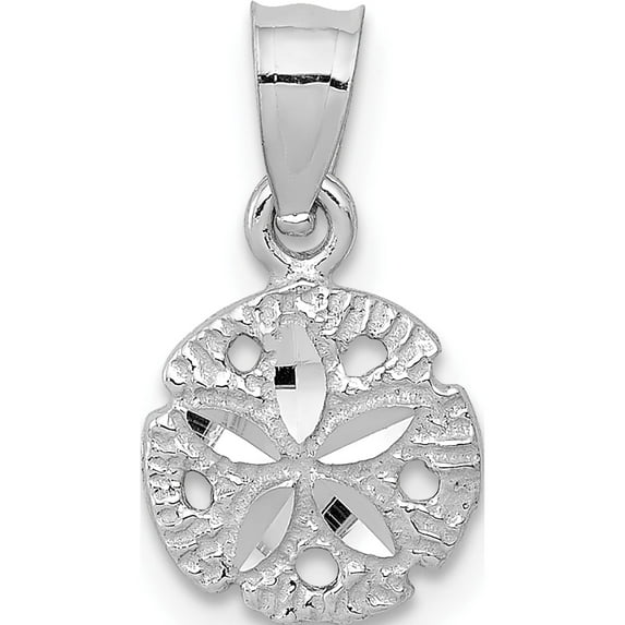 14K White Gold Sand Dollar Pendant Made In United States k5381