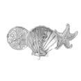 thumbnail image 1 of 14K White Gold Sand Dollar, Starfish, Shell With Mermaid Pendant - 29 mm, 1 of 2