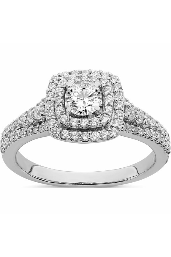 14K White Gold Semi-Mount Diamond Engagement Ring (Size 7) Made In India -Jewelry By Sweet Pea
