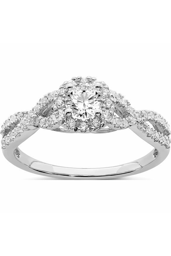 14K White Gold Semi-Mount Diamond Engagement Ring (Size 7) Made In India -Jewelry By Sweet Pea