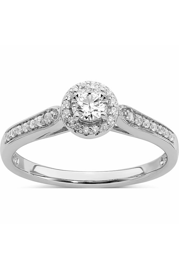 14K White Gold Semi-Mount Diamond Engagement Ring (Size 7) Made In India -Jewelry By Sweet Pea