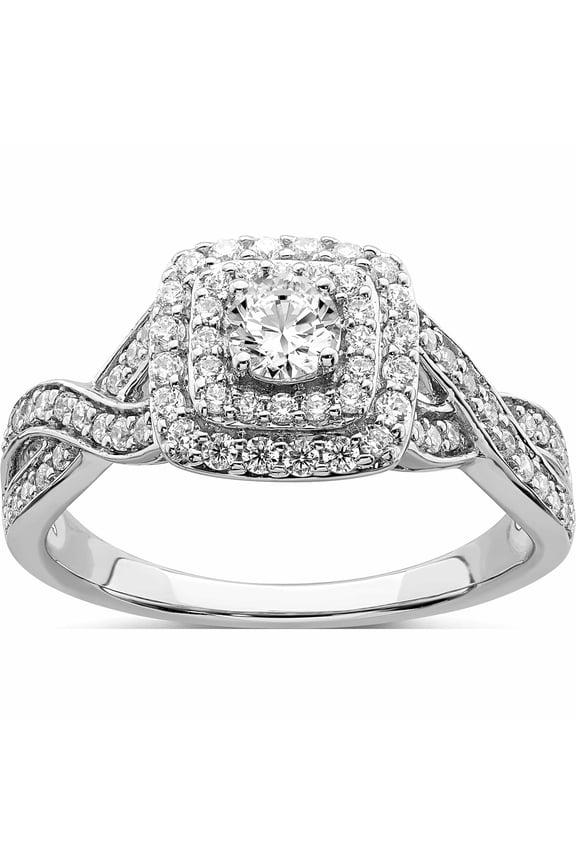 14K White Gold Semi-Mount Diamond Engagement Ring (Size 7) Made In India -Jewelry By Sweet Pea