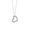 thumbnail image 1 of 14K White Gold Shiny Cable Link Chain 18" with Spring Ring Clasp and Open Heart Pendant, 1 of 1